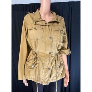 Snobbish camel khaki cargo jacket women’s size extra large adjustable
